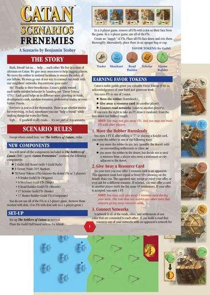 Catan Scenarios Frenemies of Catan Board Game