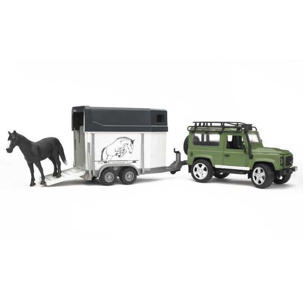 Bruder Land Rover Defender Station Wagon with Trailer &amp; Horse