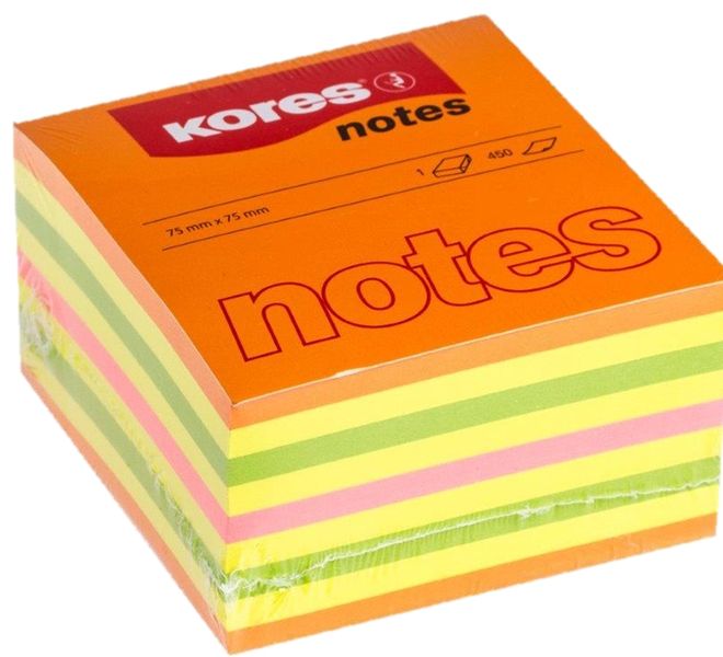 Kores Summer Notes Cubo, 75 x 75mm, 450 Sheets, Assorted Colours