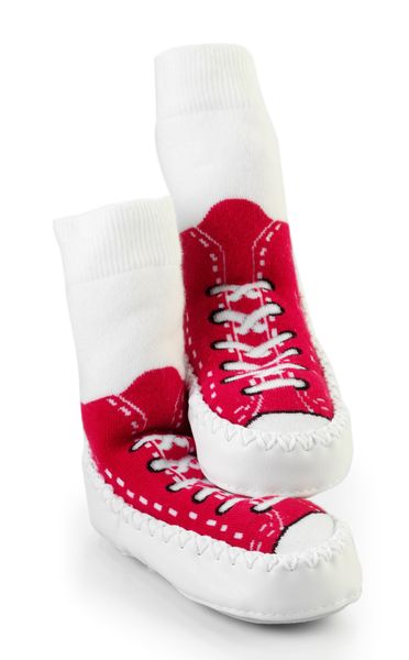 Mocc Ons - Slipper Socks Red Sneaker