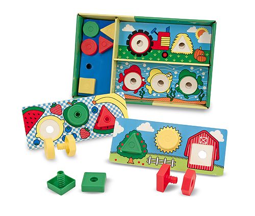 Melissa &amp; Doug Sort, Match, Attach Nuts &amp; Bolts Board