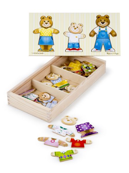 Melissa &amp; Doug Wooden Bear Family Dress-Up