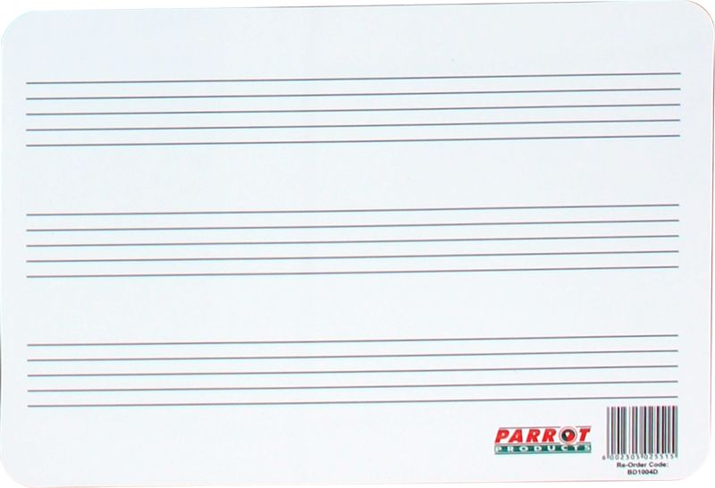 Parrot Plastic 297x210mm Music Lines Writing Slate