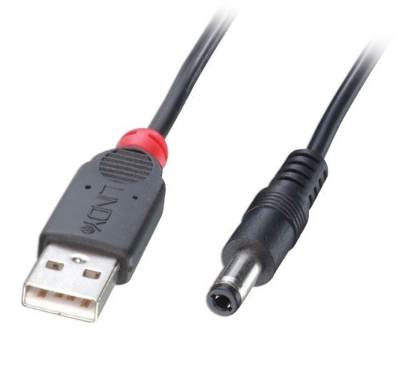 Lindy 1.5m USB to 5.5 - 2.5mm DC Adapter