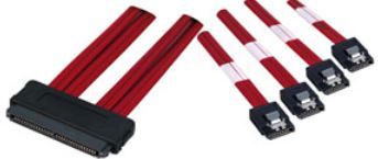 Lindy SFF-8484 X 4 7Pin Latch SATA - 1m