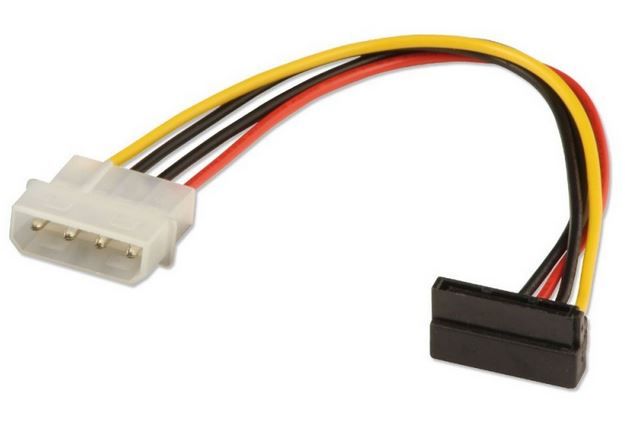 Lindy Molex Male -90 Degree SATA Power Cable - 0.15m