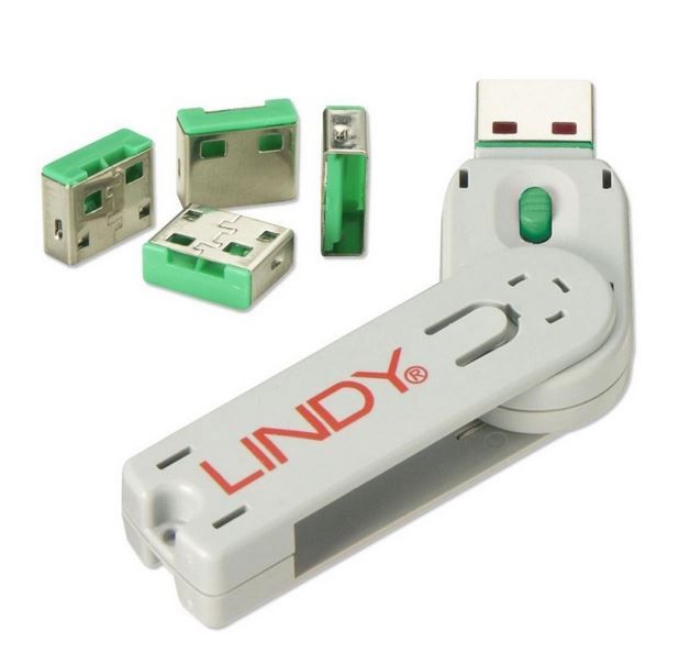 Lindy USB Port Blockers - Pack Of 4 - Green