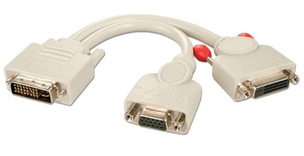 Lindy DVI-I M to DVI-D Female VGA Female Splitter - 200mm