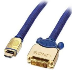 Lindy DVI Male to HDMI Male Cable High Quality Gold - 5m