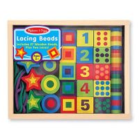 melissa & doug wooden lacing beads in a box