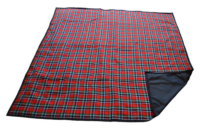 Dial-a-Picnic - Checked Picnic Blanket With Carry Bag - Red, Green, Black &amp; White