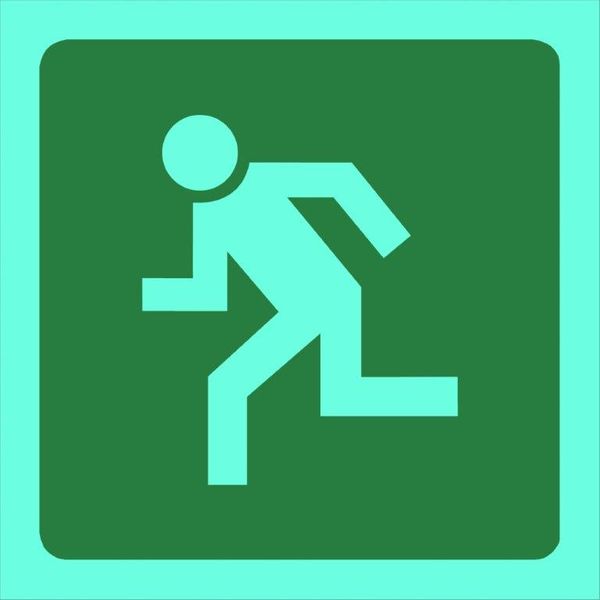 Tower Photoluminescent Sign - Man Running Left