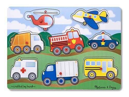 Melissa &amp; Doug Vehicle Peg Puzzle - 8 Pieces