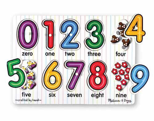 Melissa &amp; Doug See-Inside Numbers Peg Puzzle - 10 Pieces