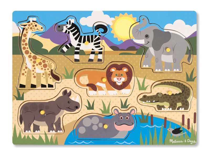 Melissa &amp; Doug Safari Peg Puzzle (7 Piece)