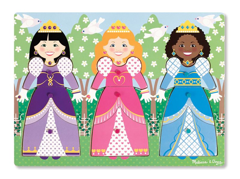 Melissa &amp; Doug Dress-Up Princesses Peg Puzzle - 9 Pieces