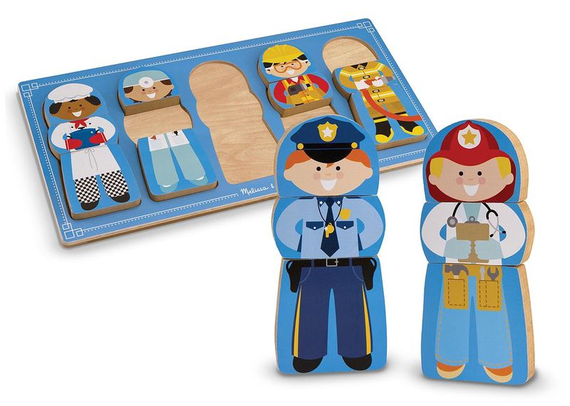 Melissa &amp; Doug Mix - Match - Stack Chunky - Boy Puzzle