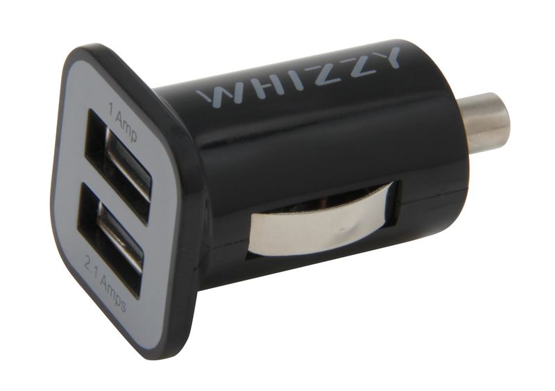 Whizzy Double USB Car Charger - Black