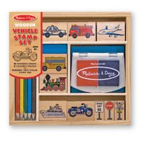 melissa and doug wooden stamp set vehicles