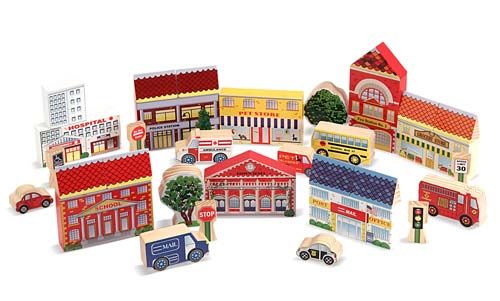 Melissa &amp; Doug Town Blocks Play Set