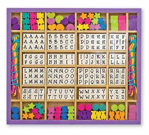 melissa & doug wooden stringing beads in a box