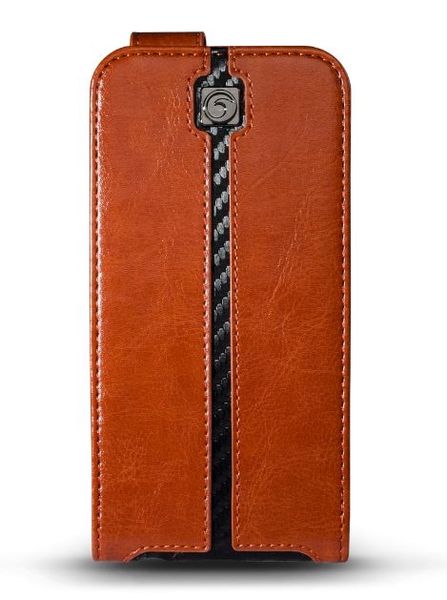 Marblue Jag Folio Flip for the Apple iPhone 6/6S Plus - Brown/Carbon Fibre