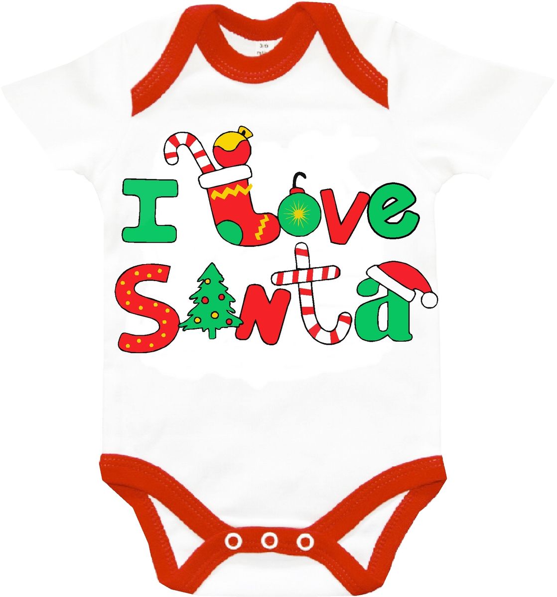 The Funky Shop Short Sleeve Baby Grow I love Santa White Buy Online in South Africa