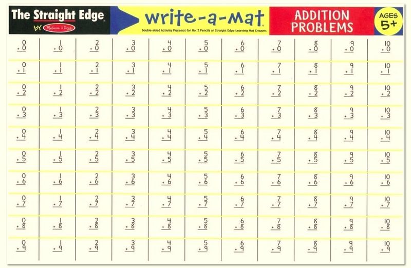 Melissa &amp; Doug Addition Problems Write-A-Mat - Bundle of 6