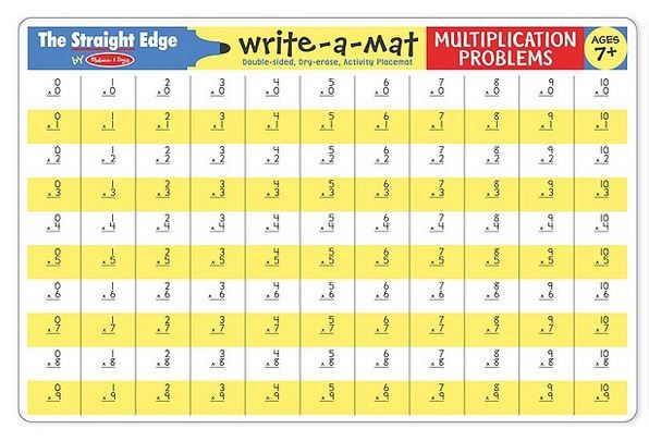 Melissa &amp; Doug Multiplication Problems Write-A-Mat - Bundle of 6
