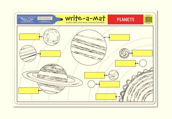 Melissa &amp; Doug Planets Write-A-Mat - Bundle of 6