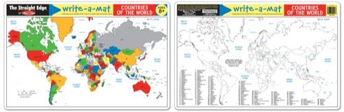 Melissa &amp; Doug Countries Of The World Write-A-Mat - Bundle of 6