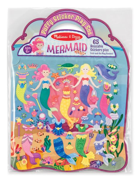Melissa &amp; Doug Puffy Sticker Play Set - Mermaid (65 Reusable Stickers)