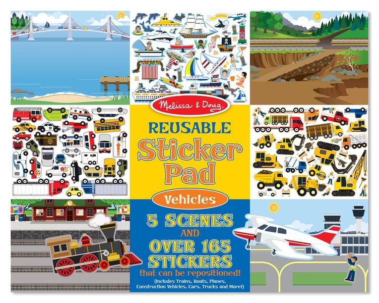 Melissa &amp; Doug Reusable Sticker Pad - Vehicles