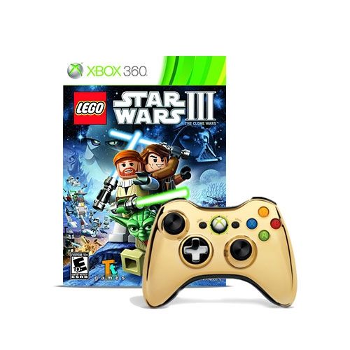 Wireless Chrome Controller + Lego Star Wars 3 (Xbox 360)