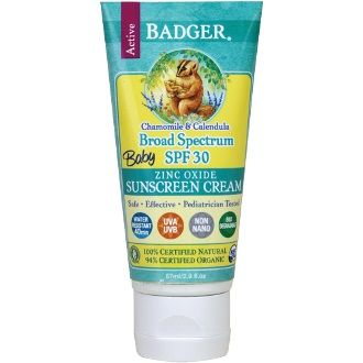 Badger SPF 30 Baby Sunscreen Cream - Chamomile and Calendula x 4