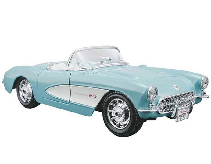 Maisto - Scale 1/24 Chevrolet Corvette 1957 Car - blue