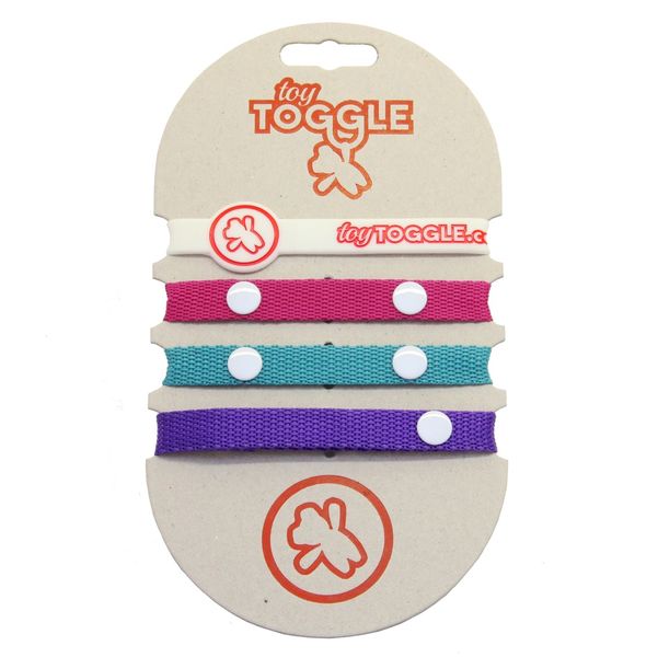 ToyToggle - Diva Toy Straps for Girls - Purple - Cerise - Pink and Teal