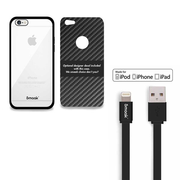 Smaak 1.2m Lightning Cable Black Plus Case for iPhone 6 - Black