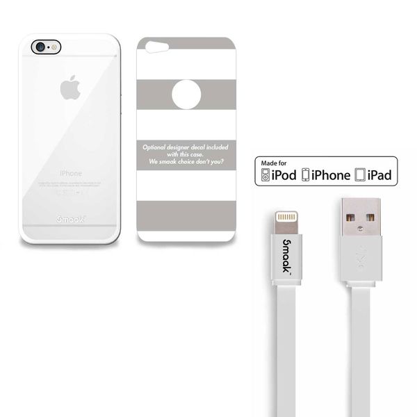 Smaak 1.2m Lightning Cable White Plus Case for iPhone 6 White
