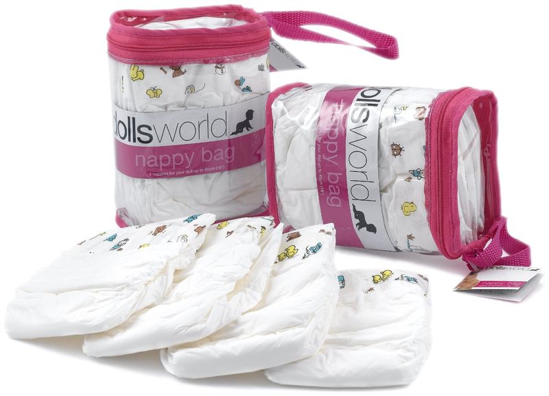 Dolls world Nappies 4 pack For Doll