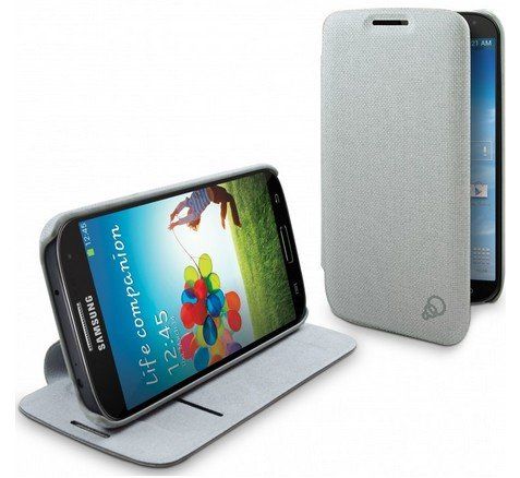 Cygnett Cache Tactile Flip Case For Samsung Galaxy S4 - Gray Fabric