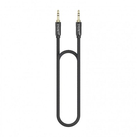 Cygnett Flow 1m Nylon 3.5mm to 3.5mm AUX Cable - Black