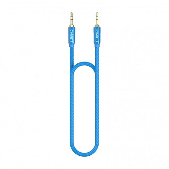 Cygnett Flow 1m Nylon 3.5mm to 3.5mm AUX Cable - Blue