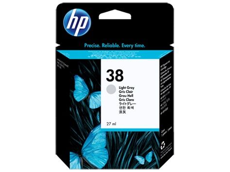 HP 38 Light Gray Pigment Original Ink Cartridge