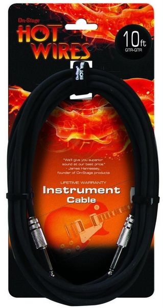 On Stage IC-10 Hot Wires 3 Meter Standard Instrument Cable