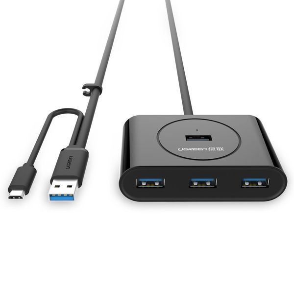 UGreen USB3.0 4-Port Hub W/USB2.0 Otg-Blk