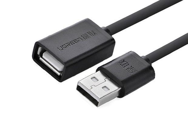 UGreen 10317 USB2.0 M to F Extension 3m Cab-BK