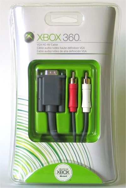 Official Xbox 360 VGA AV Cable