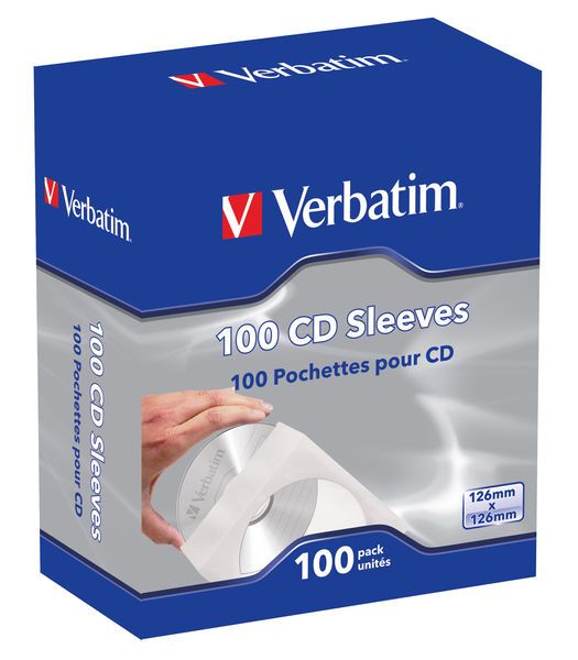 Verbatim Paper CD Sleeves - 100 Pack