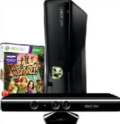 Xbox 360 4GB Console Stingray (NEW Model) Kinect Sensor + Kinect Adventures 1 x Controller (Xbox 360)